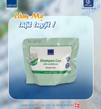 Mũ gội đầu khô Abena   Abena Shampoo Cap, Unscented Túi 1 Cái
