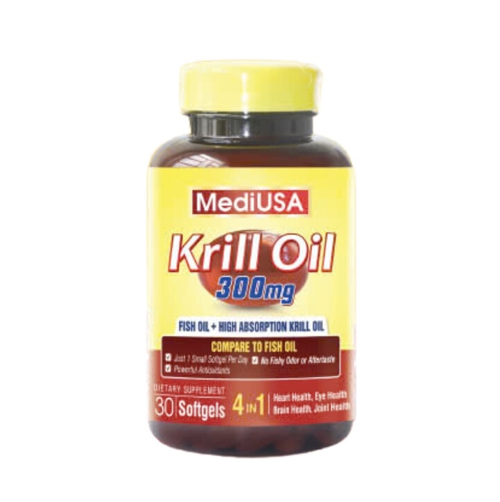 Krill Oil 300mg MediUSA - Hỗ trợ giảm Cholesterol