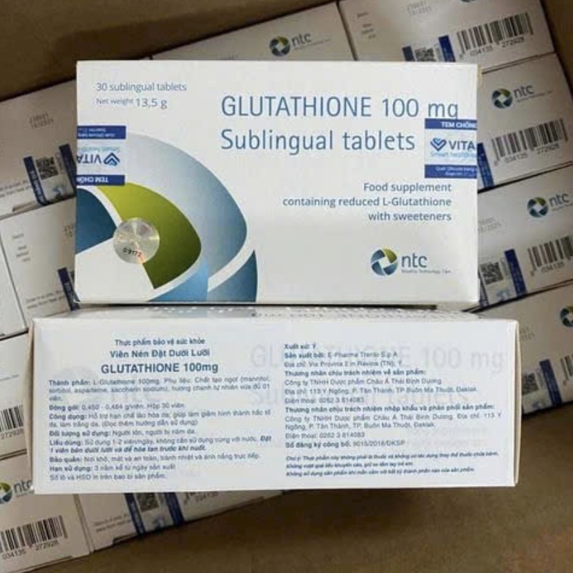 Glutathione 100mg Sublingual Tablets viên ngậm trắng da