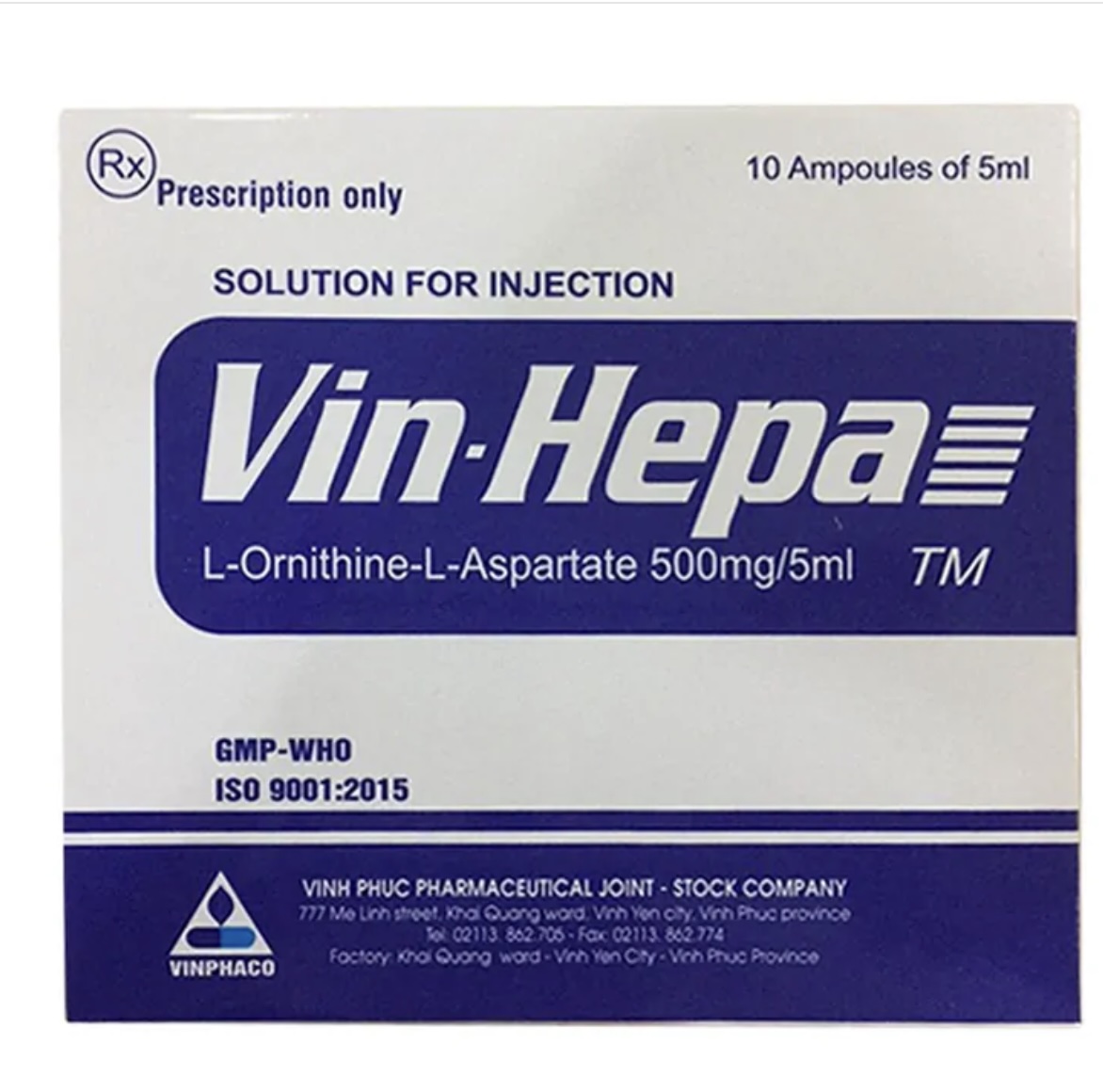 Vin – Hepa 500mg/5ml điều trị viêm gan mạn tính