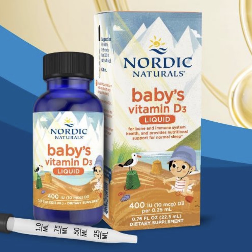 Nordic Naturals Baby’s Vitamin D3 – Hỗ trợ tăng hấp thu canxi cho bé