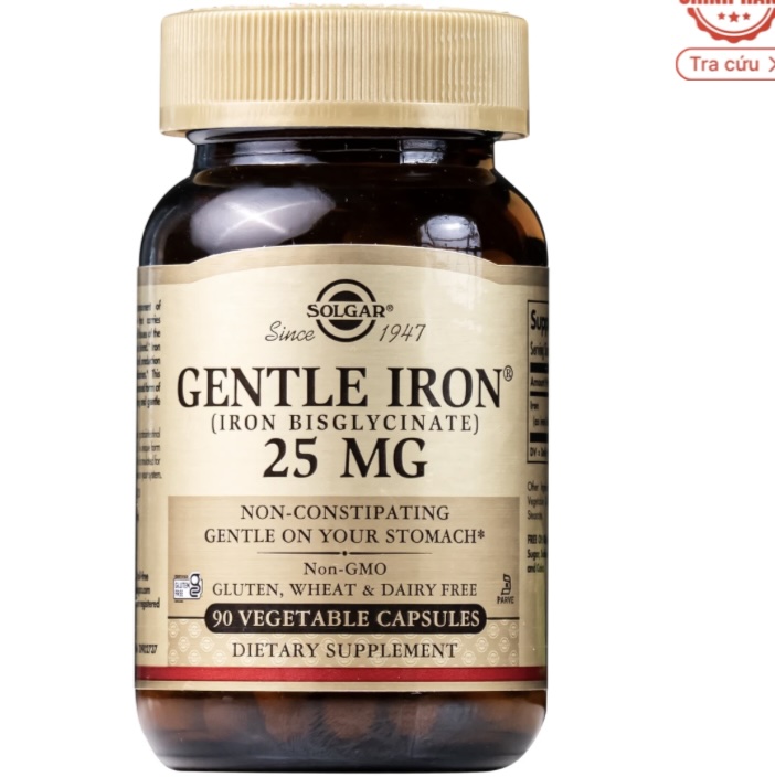 Viên uống hỗ trợ quá trình sản sinh hồng cầu Gentle Iron (Iron Bisglycinate)