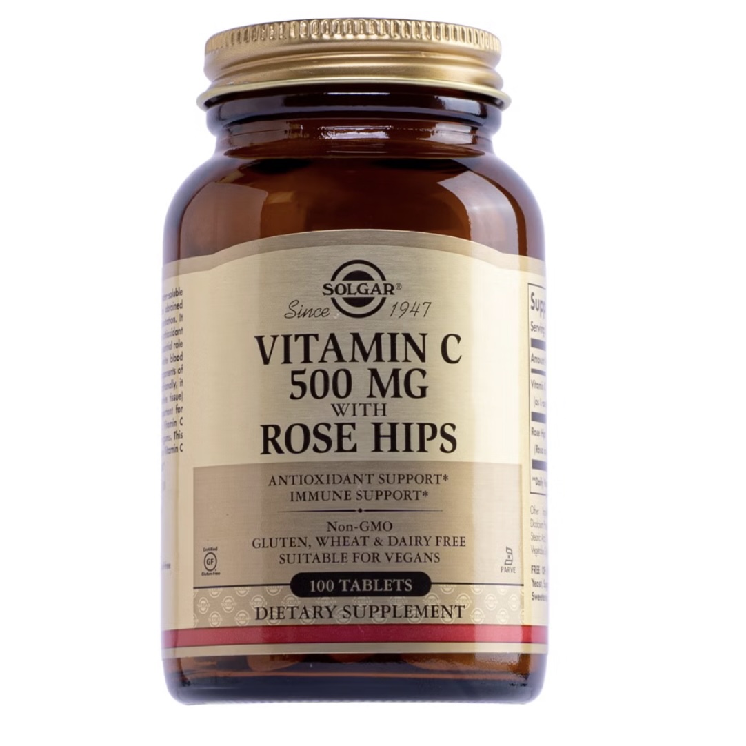 Viên uống Solgar Vitamin C 500mg w Rose Hips hỗ trợ tăng cường đề kháng
