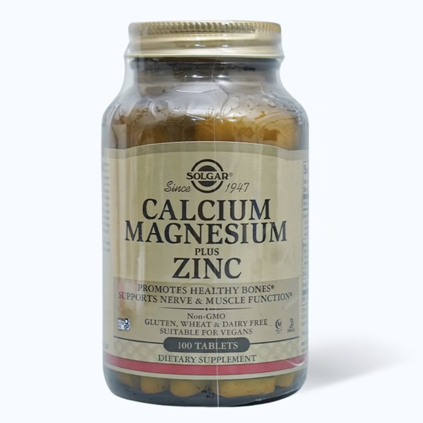Viên bổ sung khoáng chất Solgar Calcium Magnesium Plus Zinc giúp xương chắc khỏe