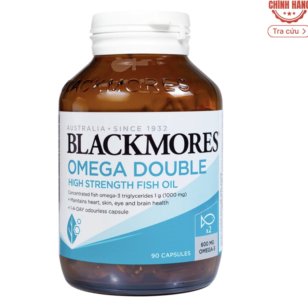 Viên hỗ trợ cho tim mắt và da Blackmores Omega Double High Strength Fish Oil