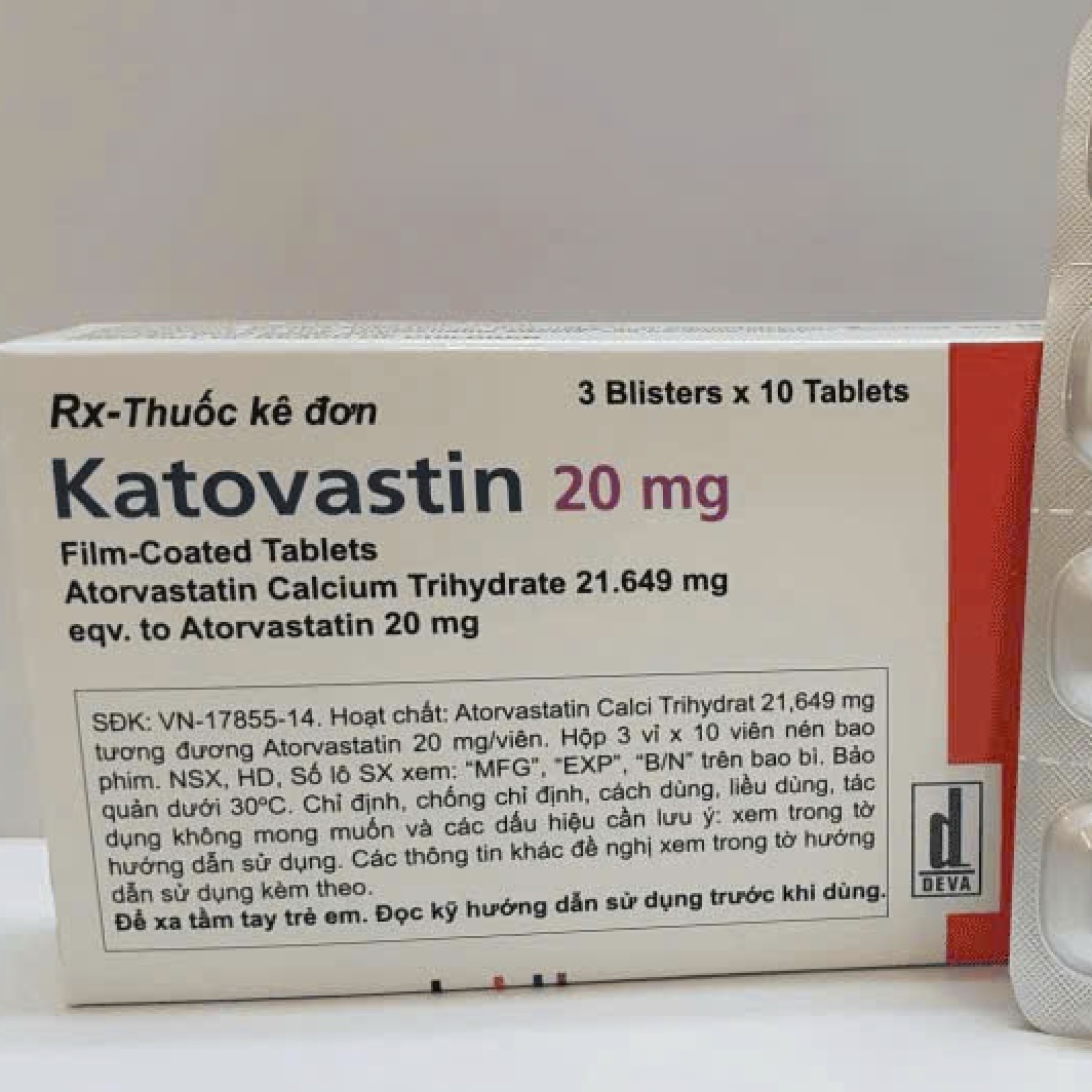 Thuốc Katovastin 20mg làm giảm cholesterol toàn phần