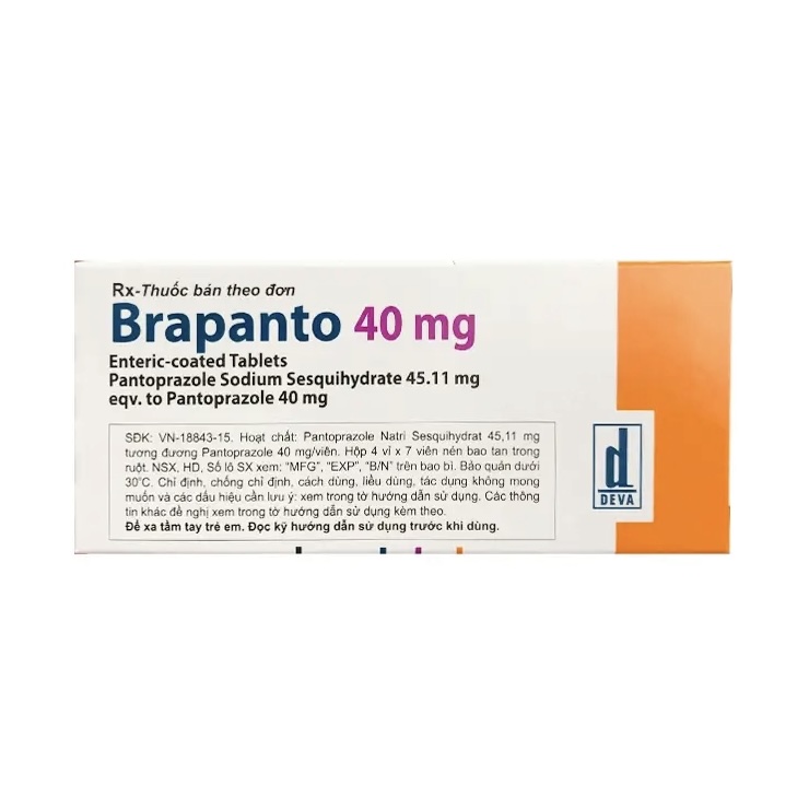Thuốc Brapanto 40mg Deva điều trị loét dạ dày tá tràng