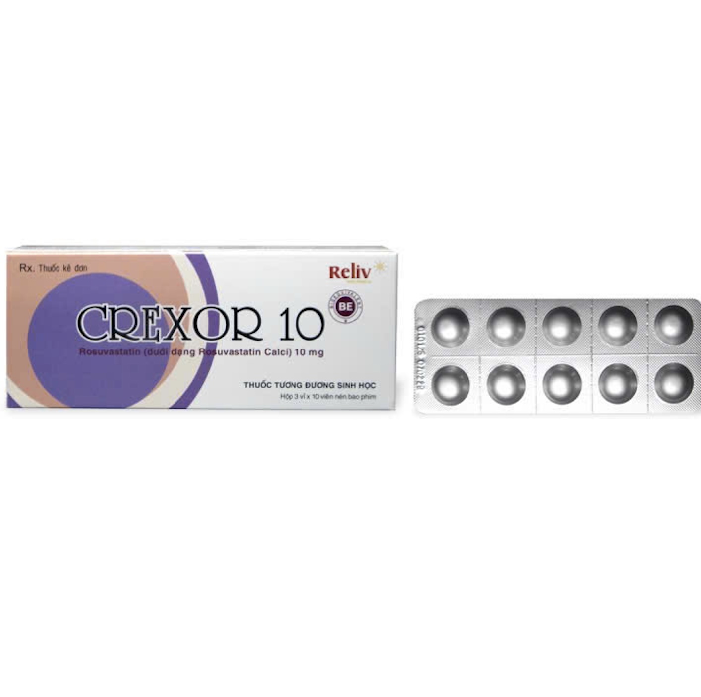 Crexor 10mg Reliv giảm cholesterol máu và ngăn ngừa nguy cơ tim mạch