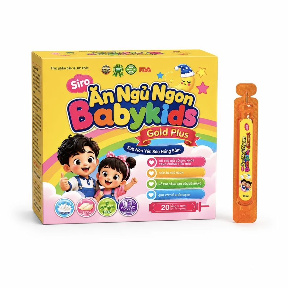 Siro Ăn Ngủ Ngon Babykids - Hỗ trợ tăng cường tiêu hóa