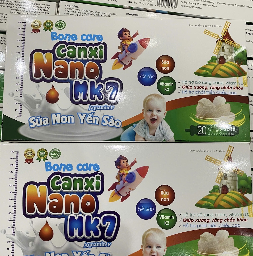 Bone Care Canxi Nano MK7 Aquamin F (Sữa Non Yến Sào) bổ sung Canxi và Vitamin D3