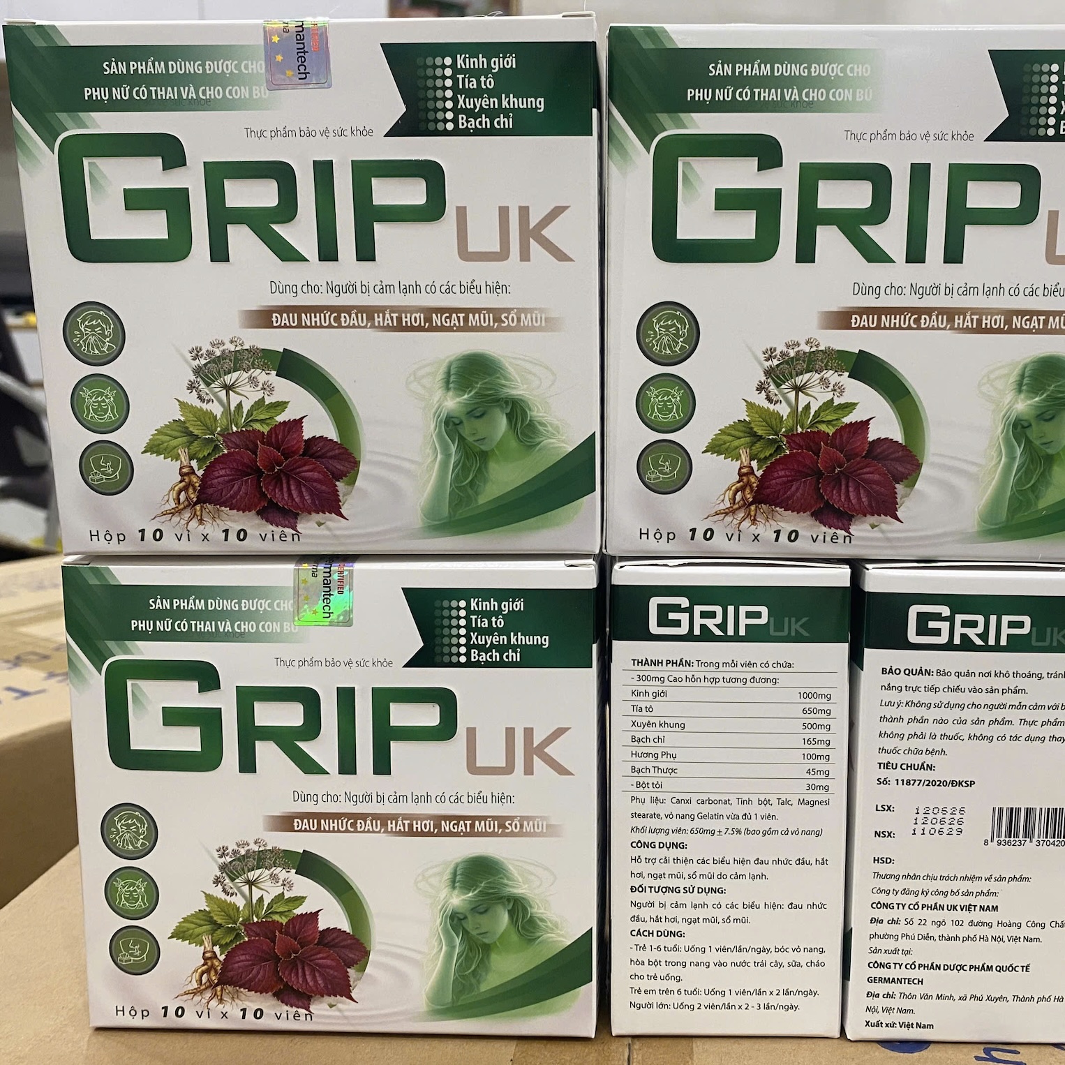GRIP UK điều trị đau nhức đầu và sổ mũi