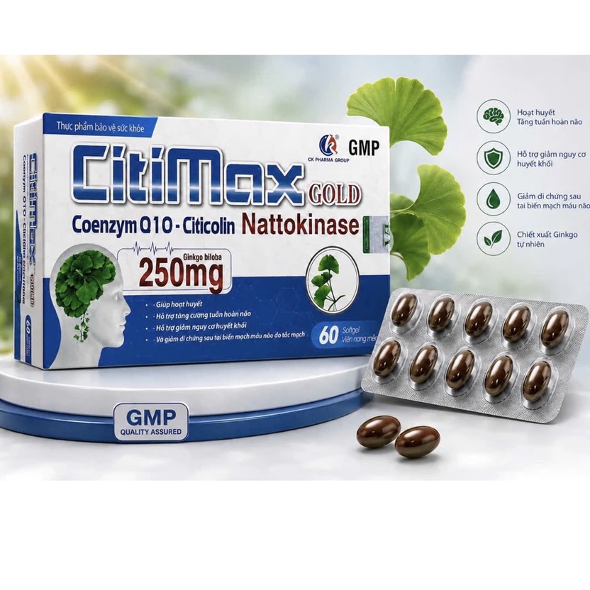 Viên uống bổ não Ginko Biloba 250mg giúp tăng cường tuần hoàn não