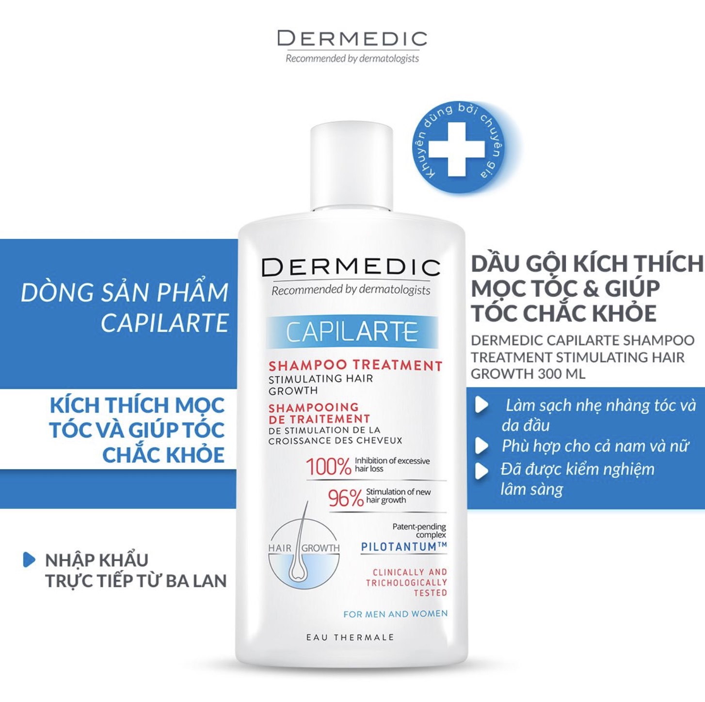  Dermedic Capilarte Shampoo Treatment Stimulating Hair Growth đầu gội kích thích mọc tóc
