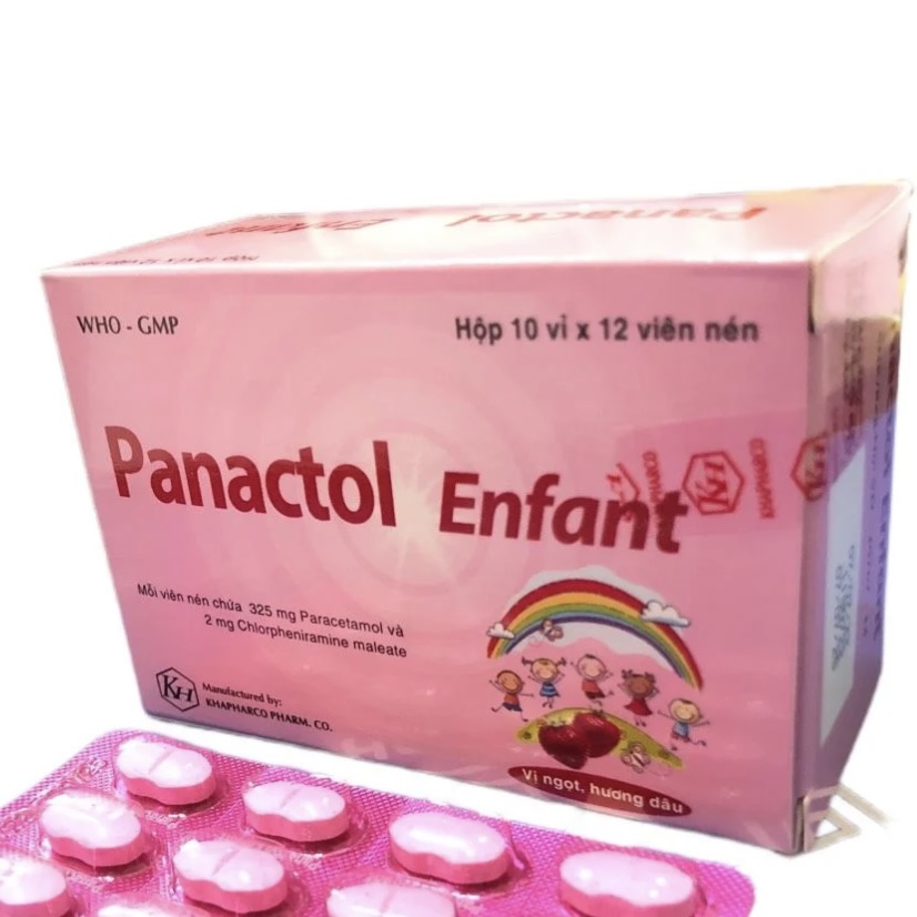 Panactol Enfant (vị dâu) giúp giảm đau hạ sốt