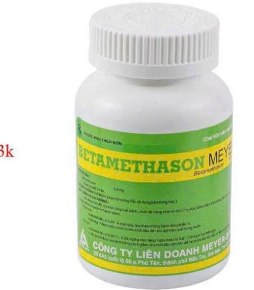 Thuốc Betamethason 0,5mg Meyer - Bpc (C/500v)