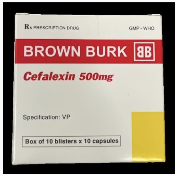 Brown Burk Cefalexin 500mg điều trị nhiễm khuẩn
