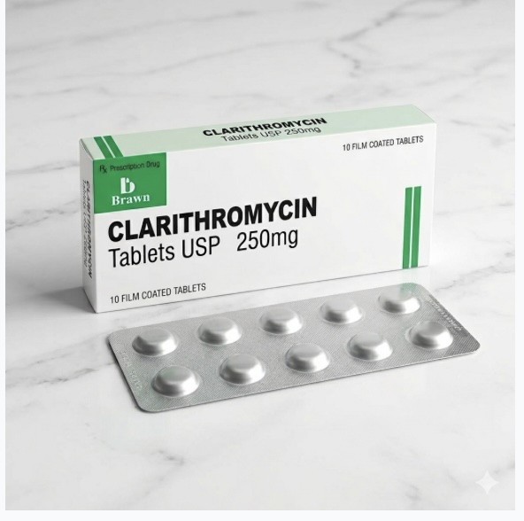 Clarithromycin Tablets USP 250mg Brawn điều trị nhiễm khuẩn