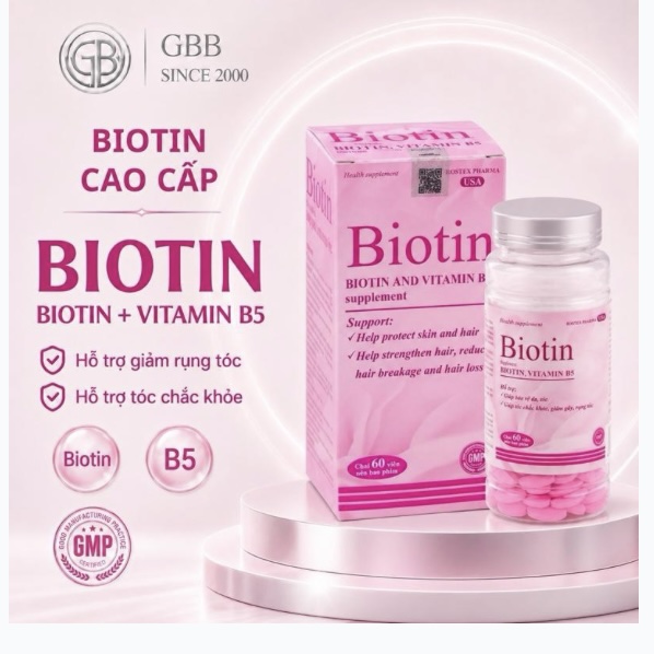 Biotin Vitamin B5 giúp tóc chắc khoẻ