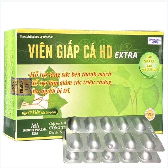 Viên Giấp Cá HD Extra giúp giảm triệu chứng bệnh trĩ