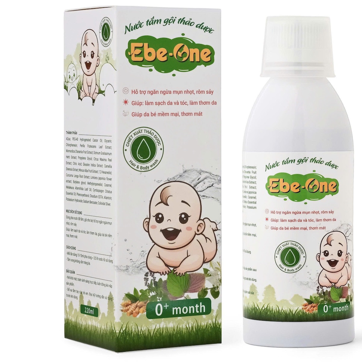 VTCARE Tinh Dầu Tắm Gội Baby xanh lá