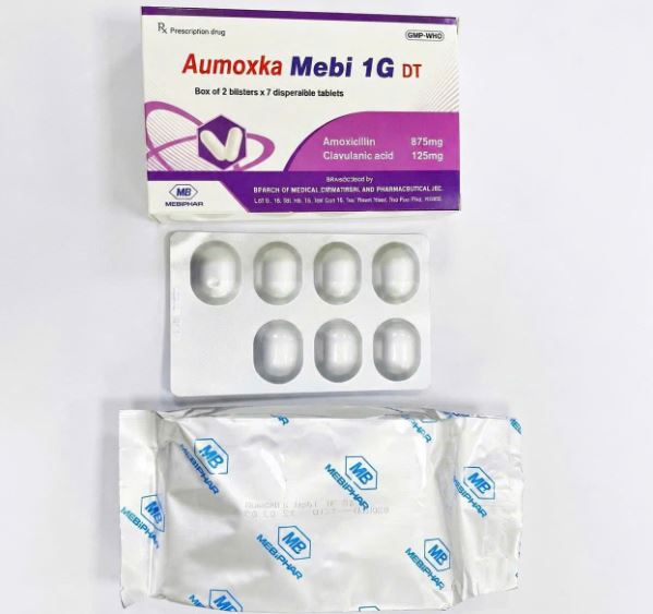 Thuốc Aumoxka Mebi 1G DT Mebiphar điều trị nhiễm khuẩn