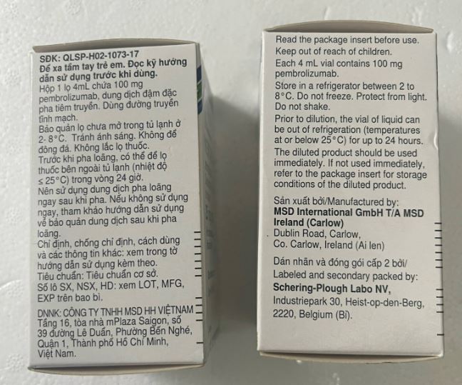 Điều trị các dòng tế bào ung thư Keytruda 25mg/4mL Pembrolizumab