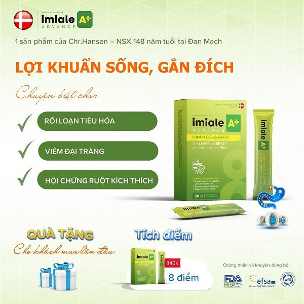 Imiale A+ Hỗ trợ rối loạn tiêu hoá, bệnh đại tràng