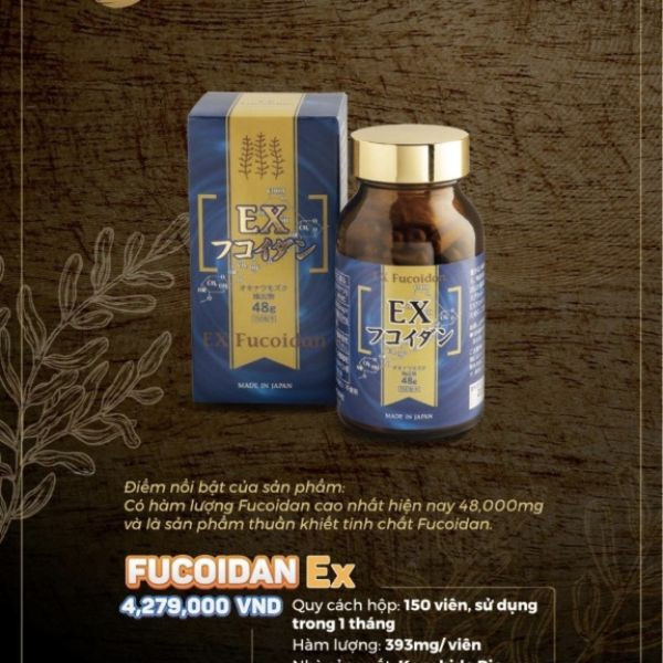 FUKOIDAN EX 4800MG - HỖ TRỢ ĐIỀU TRỊ UNG THƯ - HÀNG NỘI ĐIẠ CHÍNH HÃNG 100% - HỘP 150 VIÊN