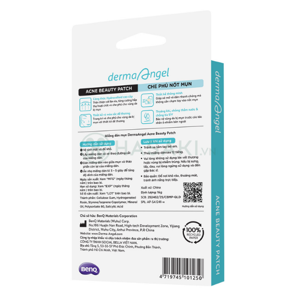 Miếng Dán Mụn Derma Angel Vui Nhộn Cute Paws 12+3 Miếng