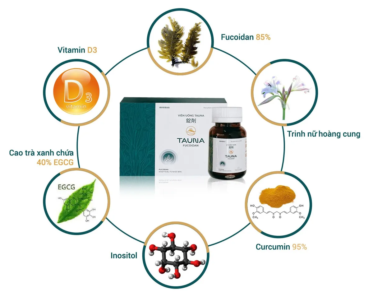 Viên uống Tauna hỗ trợ giảm tiến triển u xơ tử cung