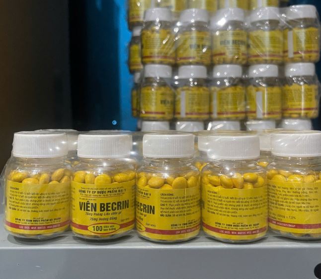 Berberin Bao Đường (  lọ 80 viên x lốc 10 lọ) hỗ trợ tiêu chảy rối loạn tiêu hoá