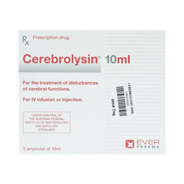 Thuốc tiêm điều trị rối loạn trí nhớ, sa sút trí tuệ  Cerebrolysin 10ml (1 vỉ x 5 ống x 10ml)