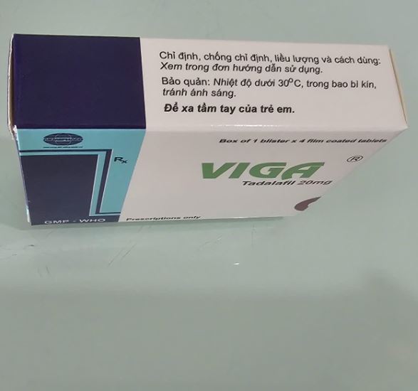 Thuốc Viga-New 20mg Armephaco điều trị rối loạn cương dương (1 vỉ x 4 viên)