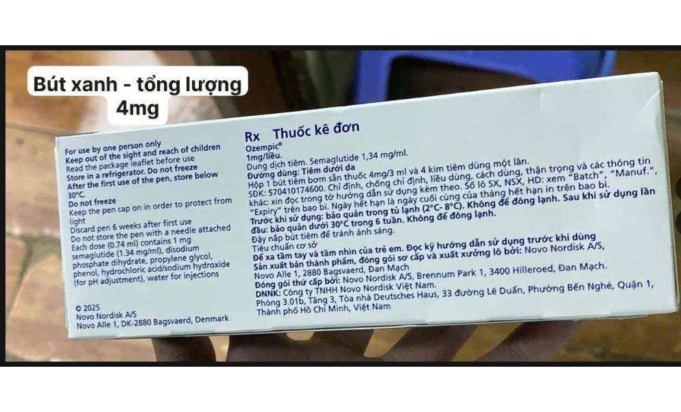 Bút tiêm Ozempic 0.5 mg kiểm soát bệnh đái tháo đường type 2