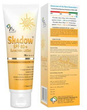 Kem Chống Nắng Hỗ Trợ Điều Trị Tăng Sắc Tố Fixderma Shadow SPF 80+ Lotion 75ml