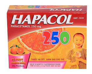 Bột Hapacol 250 DHG giảm đau, hạ sốt (24 gói)