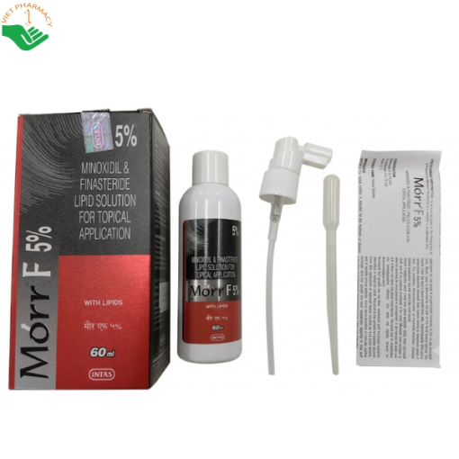 Thuốc mọc tóc Minoxidil 5% và Finasteride 0,1% Morr F5 kích thích mọc tóc và ngăn ngừa rụng tóc (Chai 60ml)