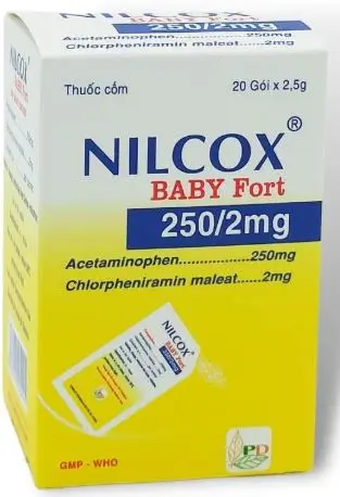 Thuốc Nilcox Baby Fort 250/2 mg điều trị sốt