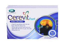 Viên uống Cerevit Fort Megapharco bổ sung dưỡng chất cho não, tăng cường lưu thông máu (3 vỉ x 10 viên)