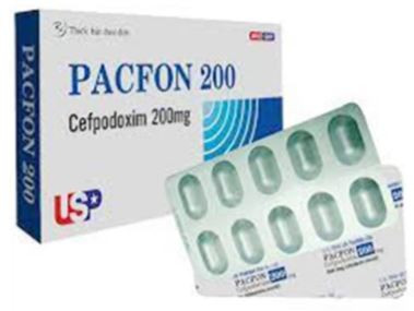Viên nén Pacfon 200 USP điều trị bệnh đường hô hấp, viêm phổi cấp (1 vỉ x 10 viên)
