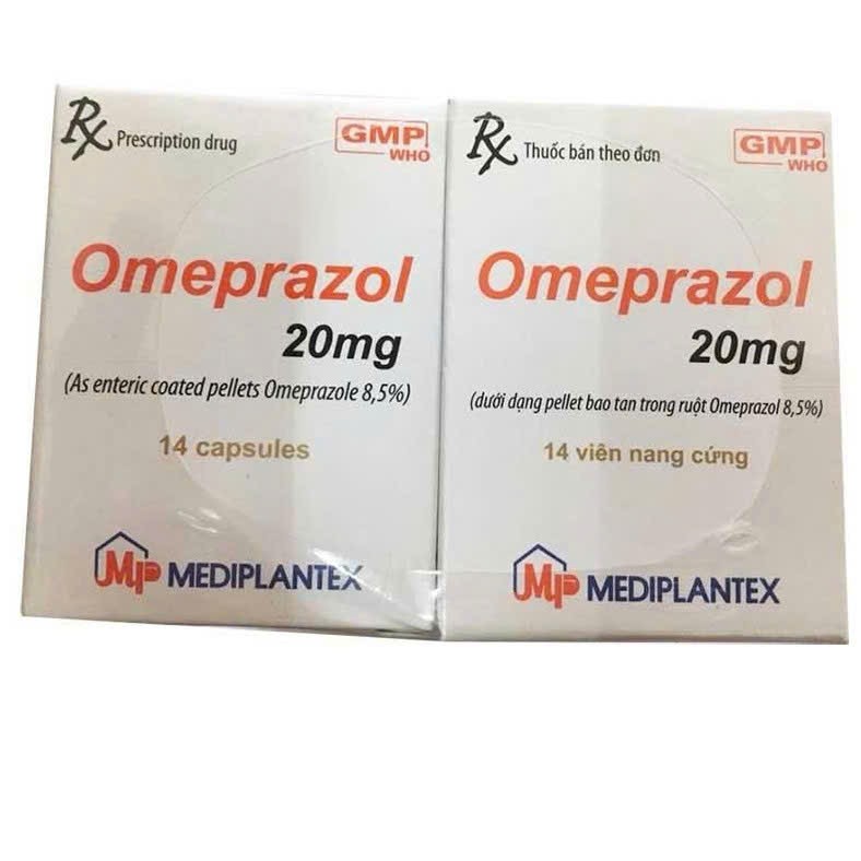 Thuốc Omeprazol 20mg - điều trị ngăn ngừa tái phát loét dạ dày tá tràng, trào ngược dạ dày