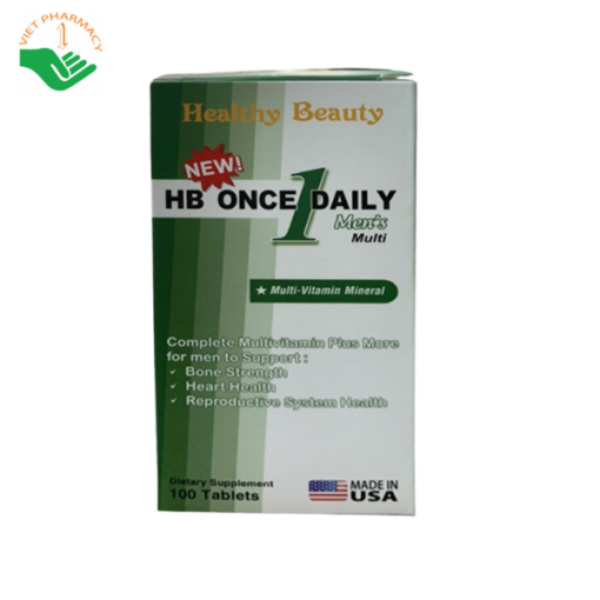 Healthy Beauty HB Once Daily Men’s Multi hỗ trợ tăng cường sức khỏe nam giới (100 viên)