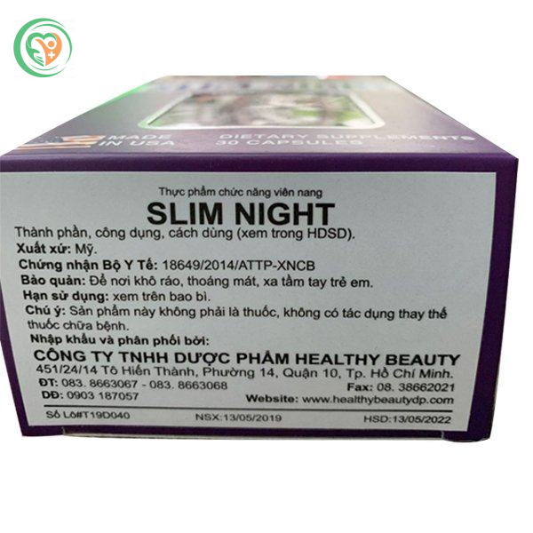 Viên uống Healthy Beauty Slim Night giảm cân ban đêm an toàn hiệu quả
