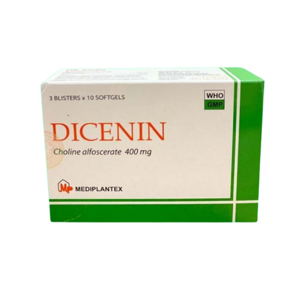 Viên nang Dicenin 400mg Mediplantex điều trị và phục hồi chức năng sau đột quỵ, chấn thương (3 vỉ x 10 viên)