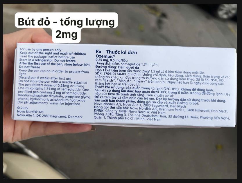 Bút tiêm Ozempic 0.5 mg kiểm soát bệnh đái tháo đường type 2