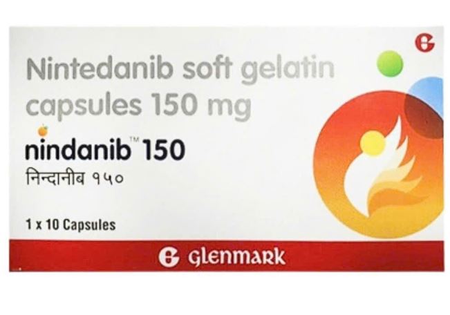 Thuốc Nindanib 150 Glenmark 1 vỉ x 10 viên điều trị ung thư phổi