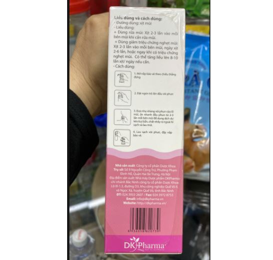 Dung dịch thuốc xịt mũi DKsalt Nasal Spray (hồng) hộp 1 lọ 60ml