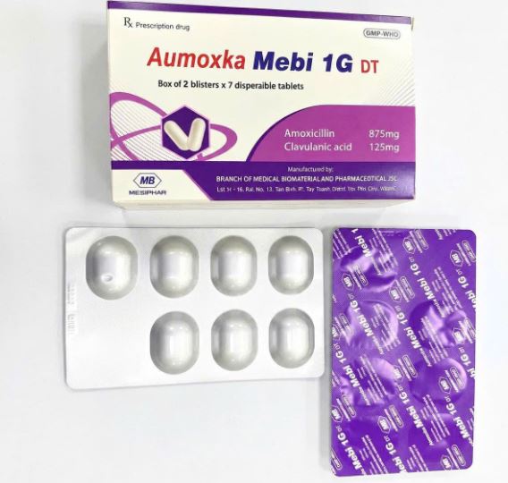 Thuốc Aumoxka Mebi 1G DT Mebiphar điều trị nhiễm khuẩn
