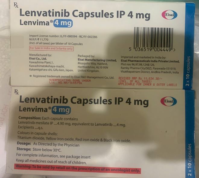 Thuốc Lenvima 4mg Eisai điều trị ung thư (2 vỉ x 10 viên)