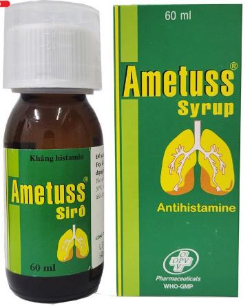 Thuốc Ametuss Sirô - điều trị ho do bệnh về họng và phế quản